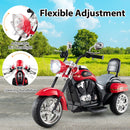 6V Kids Motorcycle 3-Wheel with Headlight and Horn White - Red - product detail 8