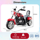 6V Kids Motorcycle 3-Wheel with Headlight and Horn White - Red - product detail 5