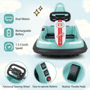 6V Electric Kids' Ride-On Bumper Car with 360° Spinning - Green - product detail 4