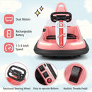 6V Electric Kids' Ride-On Bumper Car with 360° Spinning - Pink - product detail 8