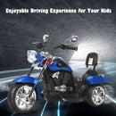 6V Kids Motorcycle 3-Wheel with Headlight and Horn White - Blue - product detail 11