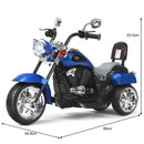 6V Kids Motorcycle 3-Wheel with Headlight and Horn White - Blue - product detail 3