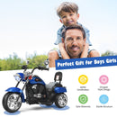 6V Kids Motorcycle 3-Wheel with Headlight and Horn White - Blue - product detail 6