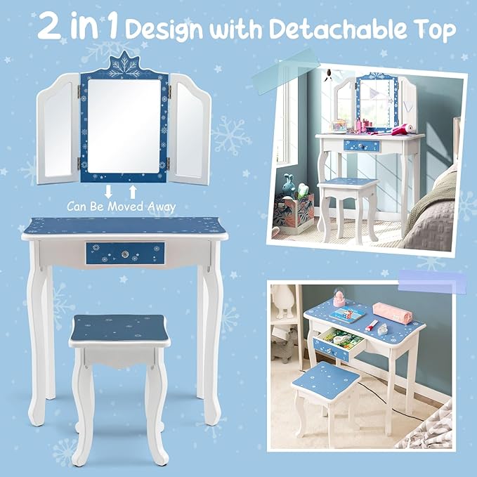 Rever Bebe Kids Vanity Table & Stool Set