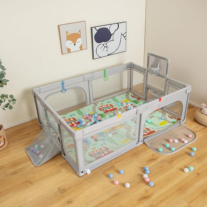 Reve Bebe Baby Playpen with Double-Sided Mat