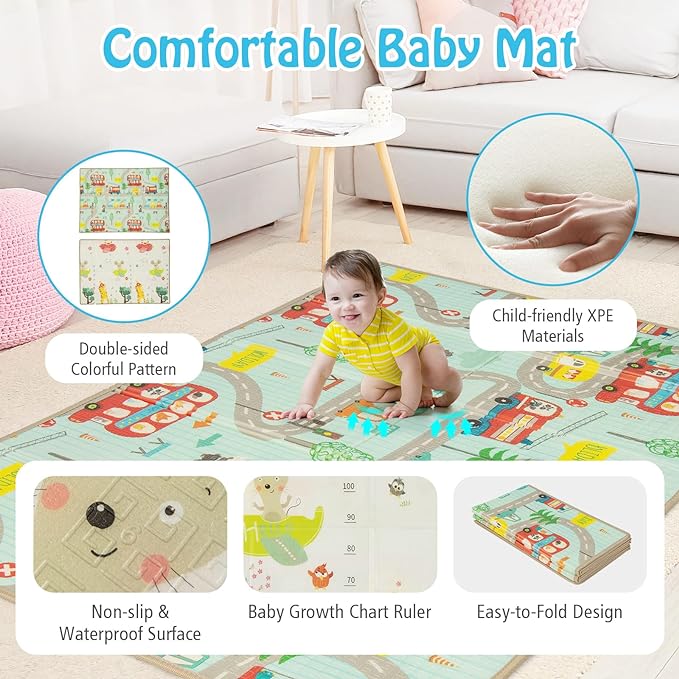 Reve Bebe Baby Playpen with Double-Sided Mat