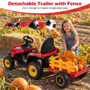 24V Ride-On Tractor with Tiltable Detachable Trailer Remote and LED - Red - product detail 5