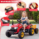 24V Ride-On Tractor with Tiltable Detachable Trailer Remote and LED - Red - product detail 8