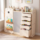 Dinosaur Toy Storage with 5 Bins and 3-Tier Bookshelf for Kids – product image 3
