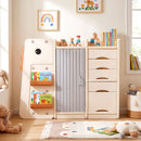 Dinosaur Toy Storage with 5 Bins and 3-Tier Bookshelf for Kids – product image 4