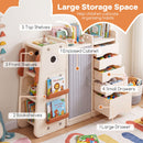 Dinosaur Toy Storage with 5 Bins and 3-Tier Bookshelf for Kids – product image 5