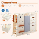 Dinosaur Toy Storage with 5 Bins and 3-Tier Bookshelf for Kids – product image 10