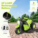 Electric Kid Ride-On Motorcycle with Bubble Maker and Music Button - Green - product detail 5