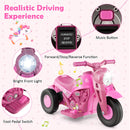 Electric Kid Ride-On Motorcycle with Bubble Maker and Music Button - Pink - product detail 12