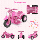 Electric Kid Ride-On Motorcycle with Bubble Maker and Music Button - Pink - product detail 4