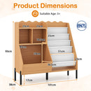 Kids Bookshelf and Toy Storage Organizer with 5 Fabric Pockets and Metal Legs – product image 3