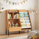Kids Bookshelf and Toy Storage Organizer with 5 Fabric Pockets and Metal Legs – product image 8