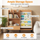 Kids Bookshelf and Toy Storage Organizer with 5 Fabric Pockets and Metal Legs – product image 4