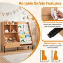 Kids Bookshelf and Toy Storage Organizer with 5 Fabric Pockets and Metal Legs – product image 5