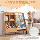 Kids Bookshelf and Toy Storage Organizer with 5 Fabric Pockets and Metal Legs – product image 6