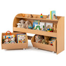 Kids Toy Storage Organizer, Toddler Wooden Montessori Toy Storage Shelf with 2 Rolling Drawers – product image 10