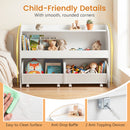 Kids Toy Storage Organizer, Toddler Wooden Montessori Toy Storage Shelf with 2 Rolling Drawers – product image 9