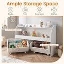 Kids Toy Storage Organizer, Toddler Wooden Montessori Toy Storage Shelf with 2 Rolling Drawers – product image 5
