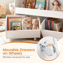 Kids Toy Storage Organizer, Toddler Wooden Montessori Toy Storage Shelf with 2 Rolling Drawers – product image 6