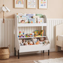 Kids Toy Storage Organizer, Wooden Montessori Bookshelf with 2 Storage Bins and Open Shelf – product image 3