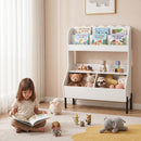 Kids Toy Storage Organizer, Wooden Montessori Bookshelf with 2 Storage Bins and Open Shelf – product image 4