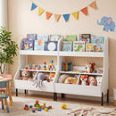 Kids Toy Storage Organizer, Wooden Montessori Bookshelf with 2 Storage Bins and Open Shelf – product image 6