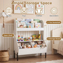Kids Toy Storage Organizer, Wooden Montessori Bookshelf with 2 Storage Bins and Open Shelf – product image 8