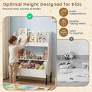 Kids Toy Storage Organizer, Wooden Montessori Bookshelf with 2 Storage Bins and Open Shelf – product image 9