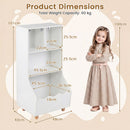 Kids Toy Storage Organizer, 3-Tier Wooden Bookshelf with 2 Anti-Toppling Devices, Top Surface – product image 6