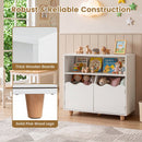 Kids Toy Storage Organizer, Wooden Bookshelf with 2 Anti-Toppling Devices, Top Surface – product image 9