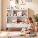 Kids Toy Storage Organizer, Wooden Montessori Bookshelf with 5 Storage Cubes, Toddler Storage Cabinet – product image 3