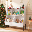 Kids Toy Storage Organizer, Wooden Montessori Bookshelf with 5 Storage Cubes, Toddler Storage Cabinet – product image 5