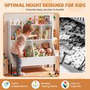 Kids Toy Storage Organizer, Wooden Montessori Bookshelf with 5 Storage Cubes, Toddler Storage Cabinet – product image 9