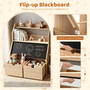 Toy Storage Organizer, Kids Bookshelf with Flip-up Blackboard, Open Shelves – product image 5