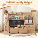 Toy Storage Organizer, Kids Bookshelf with Flip-up Blackboard, Open Shelves – product image 8