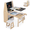 4-in-1 Wooden Kids Art Table and 2 Chairs Set product image 3