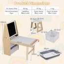 4-in-1 Wooden Kids Art Table and 2 Chairs Set product image 4