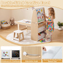 4-in-1 Wooden Kids Art Table and 2 Chairs Set product image 5