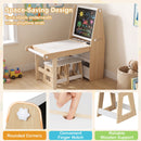 4-in-1 Wooden Kids Art Table and 2 Chairs Set product image 8