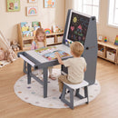 4-in-1 Wooden Kids Art Table and 2 Chairs Set product image 10