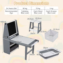 4-in-1 Wooden Kids Art Table and 2 Chairs Set product image 12