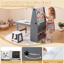 4-in-1 Wooden Kids Art Table and 2 Chairs Set product image 13