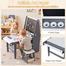 4-in-1 Wooden Kids Art Table and 2 Chairs Set product image 14