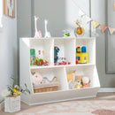 5-Cubby Kids Toy Storage Organizer, Wooden Children Bookcase Bookshelf – product image 3