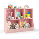 5-Cubby Kids Toy Storage Organizer, Wooden Children Bookcase Bookshelf – product image 12